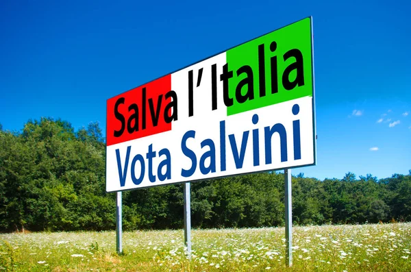 在下一次选举中, 拯救意大利, 投票支持北, Salvini — 图库照片