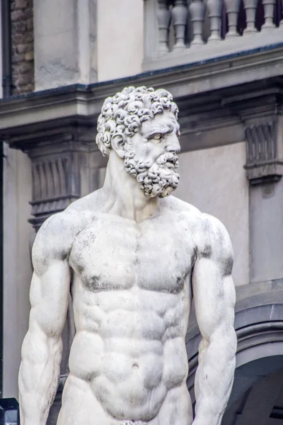 Florence Standbeeld Piazza Della Signoria Italiaanse Florentijnse Renaissance Hercules Cacus — Stockfoto