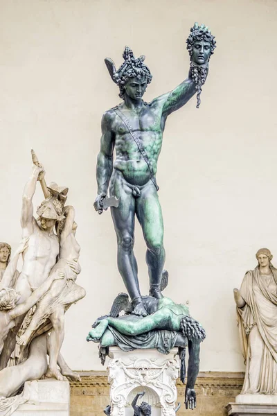 Florentská Socha Náměstí Piazza Della Signoria Italská Florentská Renesance Perseus — Stock fotografie