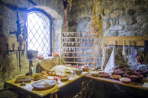 Cozinha Tradicional País Medicina Medieval Ingredientes Produtos Agrícolas Caça Painço — Fotografia de Stock