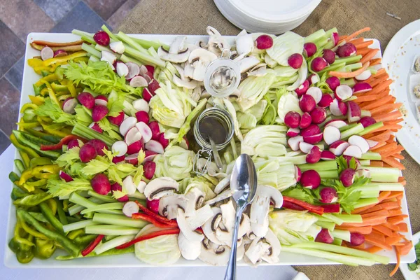 Usuwanie Kolorowe Przekąski Przekąski Imprezę Lub Obiad Mixed Warzywa Oliwą — Zdjęcie stockowe