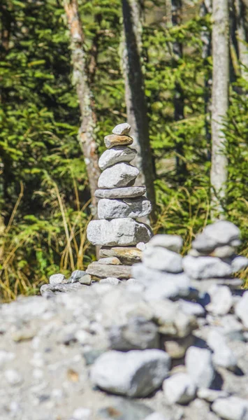 Stenen Piramides Kleine Man Heuvel Ovoo Inukshuk Gebouwd Voor Rust — Stockfoto