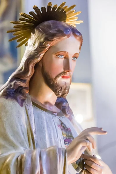 Statue Jesus Kristus Hans Kors Døde Gjenoppstått Vår Frelse Elsket – stockfoto