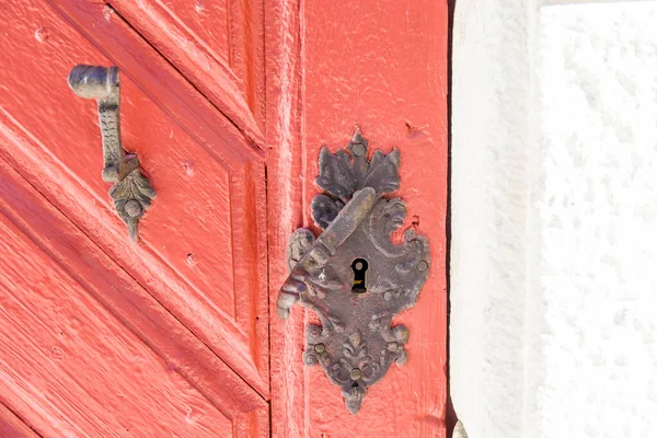 Cerradura Manija Arte Artesanal Puerta Del Castillo Antiguo — Foto de Stock