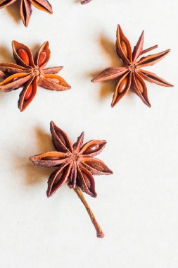 aromatik bitkiler ve baharatlar yıkandı ve tarifleriniz için hazır, aşılar ve içecekler için - yıldız anason