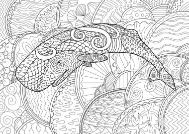 Yüzme balina için anti stres boyama