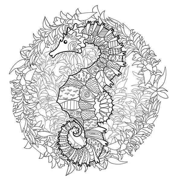Nage à la main hippocampe — Image vectorielle