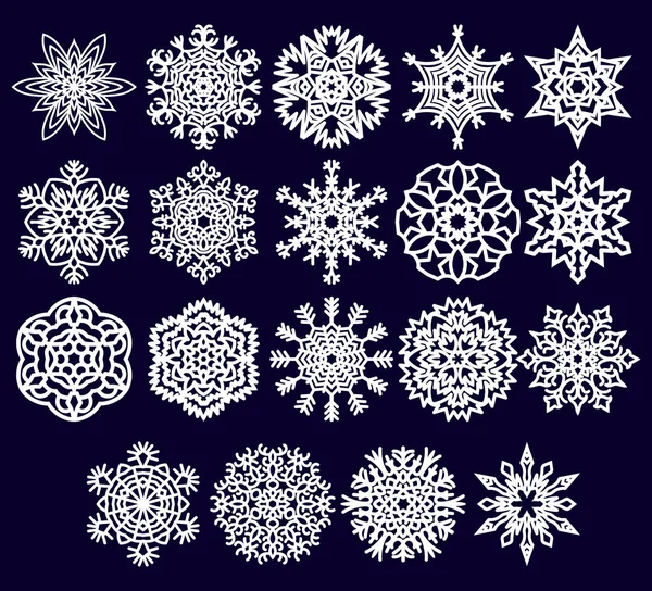 Conjunto de copos de nieve . — Archivo Imágenes Vectoriales