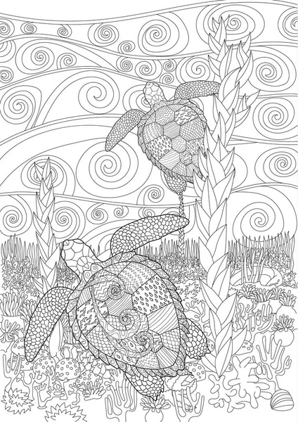 Boyama için yüzme kaplumbağa anti stres