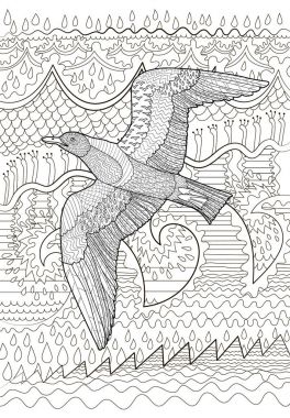 Yüksek detayları ile uçan martı.