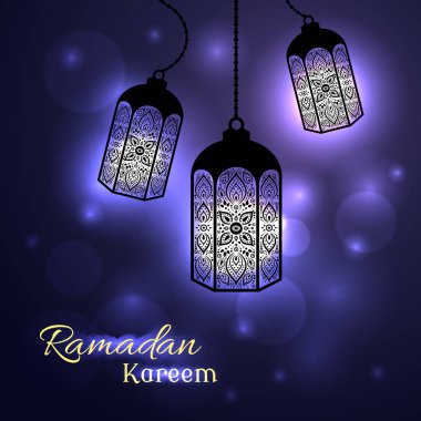 Ramazan tebrik kartı için süslü Müslüman lamba