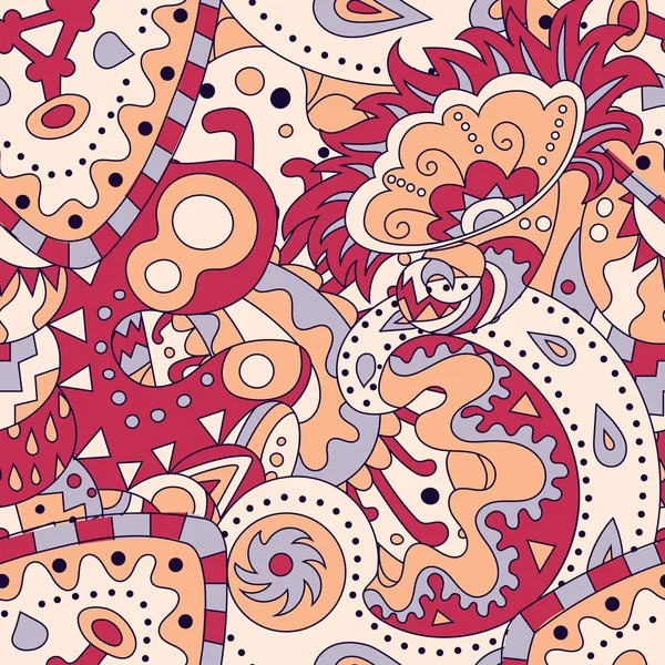 Nahtloses Muster mit abstrakten Ornamenten. — Stockvektor