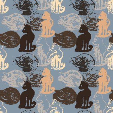 Kedi pulları ile Seamless Modeli.