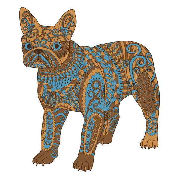 Svært detaljert, mønstret fransk bulldog – stockvektor