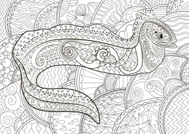 Zentangle tarzı bir moray çizimi.