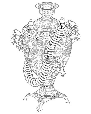 Yüksek ayrıntılarla semaver.