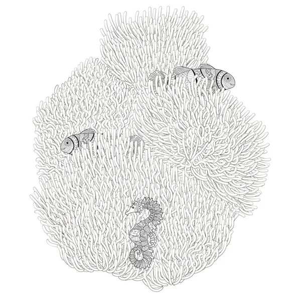 Deniz anemon yüksek detayları ile balık.