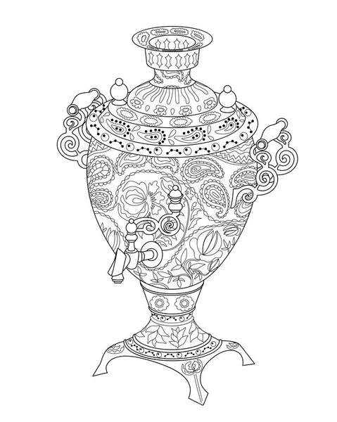 Samovar con dettagli alti . — Vettoriale Stock