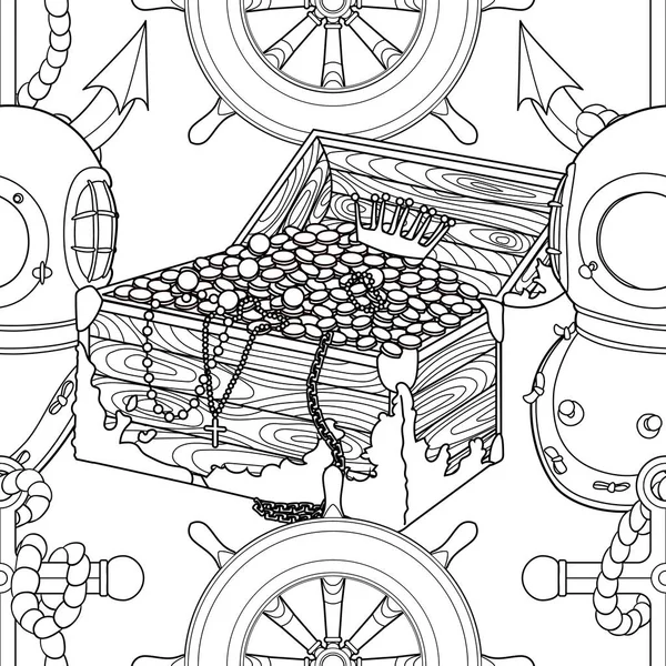 Padrão sem emenda pirata . —  Vetores de Stock