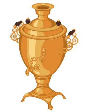 Beyaz arka plan üzerinde izole semaver