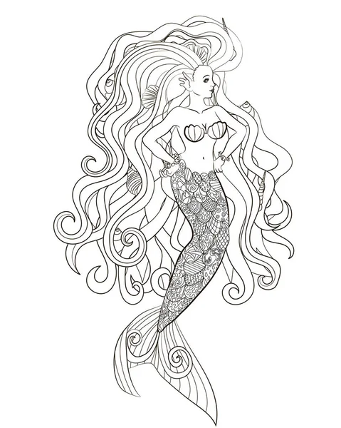 á Mermaids To Colour Stock Pictures Royalty Free Mermaid Coloring Page Images Download On Depositphotos