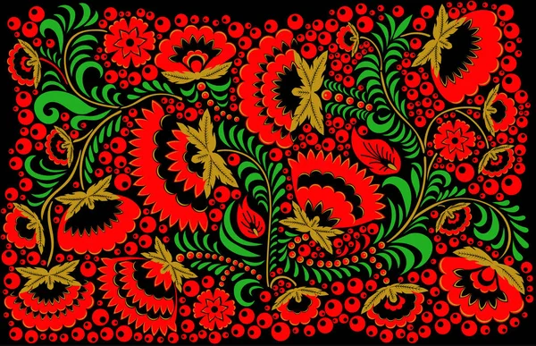 Origine ethnique russe de style hohloma — Image vectorielle