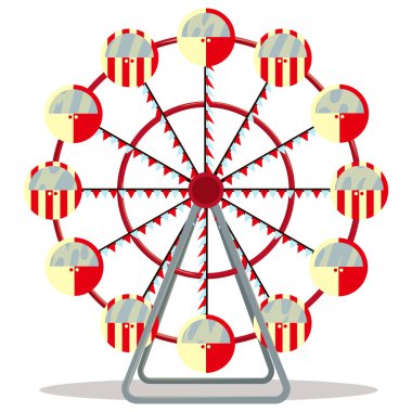 dönme dolap beyaz zemin üzerine izole