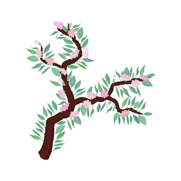 Иллюстрация тонкой весенней ветви — стоковый вектор