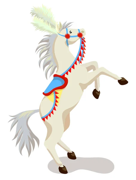 Caballo de circo aislado sobre fondo blanco — Vector de stock