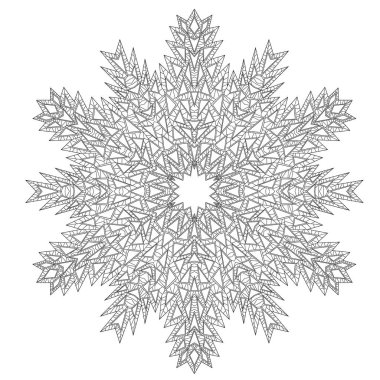 Düzenlenebilir satırlı kar tanesi ile renklendirme sayfası. 