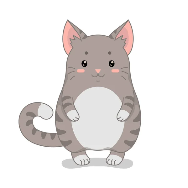 Kinderachtige vector illustratie met schattige gelukkig kat. — Stockvector