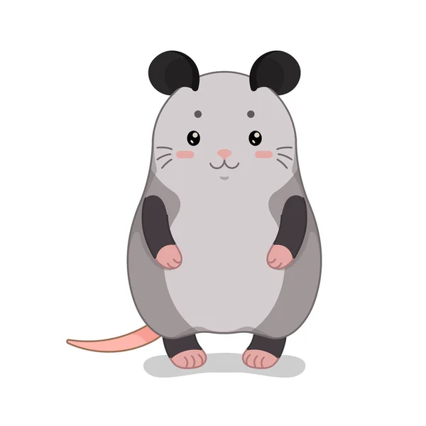 Kindliche Vektorillustration mit niedlichem Opossum. — Stockvektor