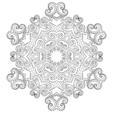 Düzenlenebilir satırlı kar tanesi ile renklendirme sayfası. 