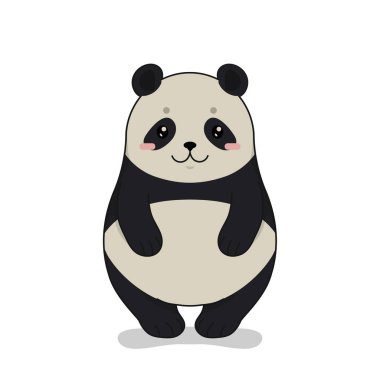Şirin panda ile çocuksu vektör çizimi.
