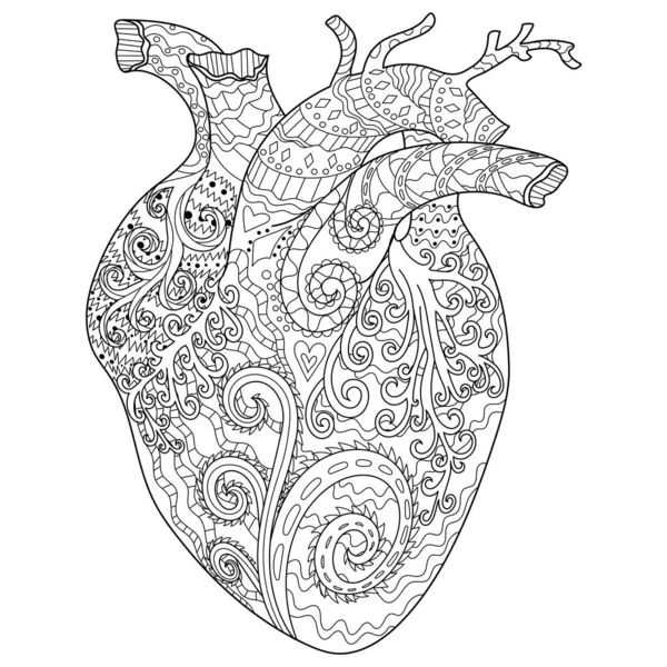 Boyama kitabı için insan desenli kalp.