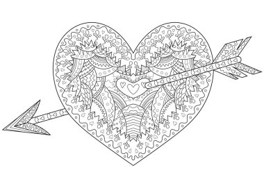 Kalbi olan yetişkinler için renklendirme sayfaları