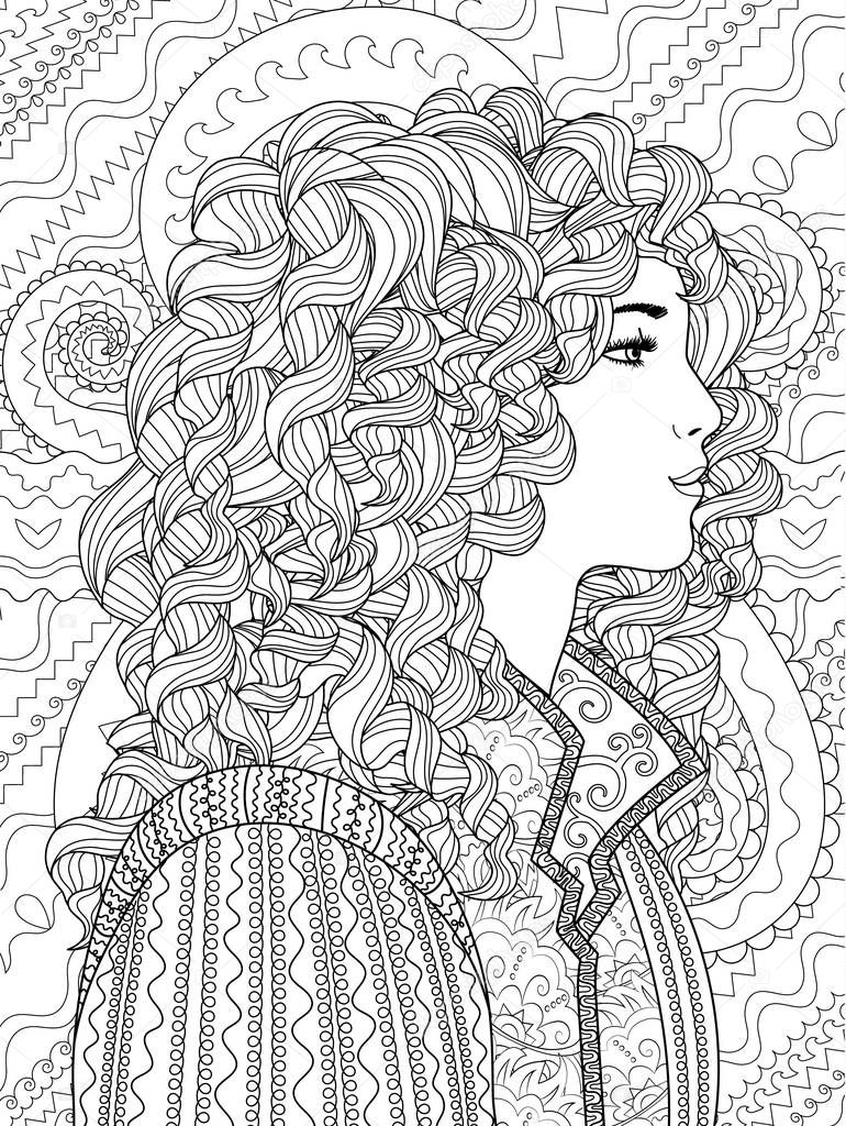 Patterned illustration of a princess.