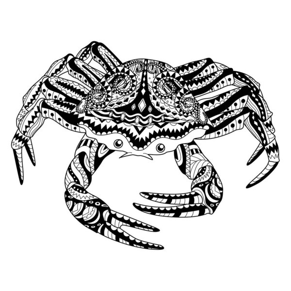 Антистрессовая раскраска для взрослых с морским крабом
.