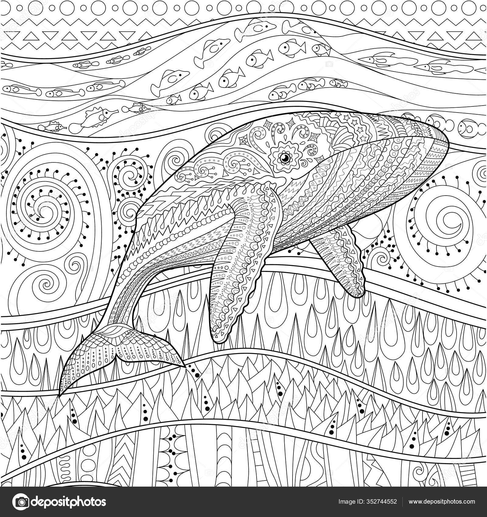 Coloring page - Baleia no Oceano