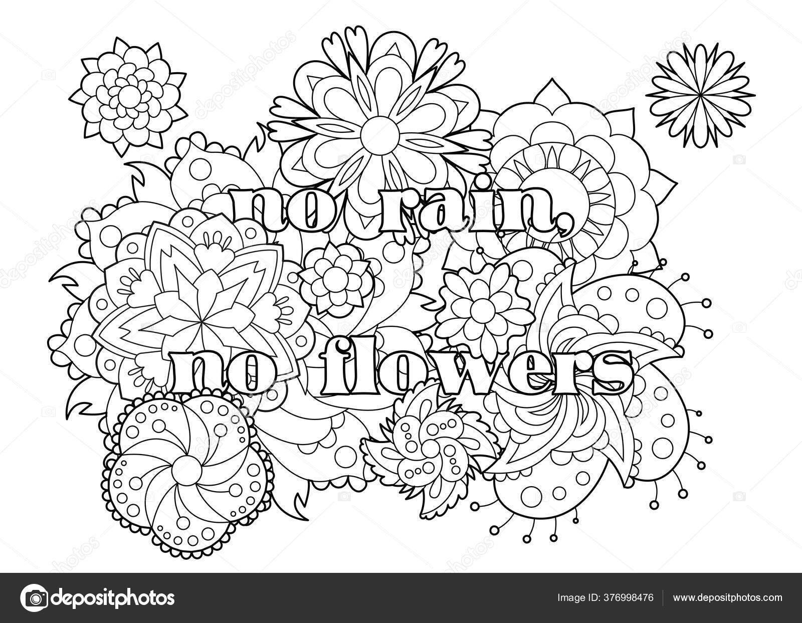 Vector Coloring Book Adults Inspirational Quote Mandala Flowers Zentangle  Style Stock Vector by ©Lezhepyoka 378145736