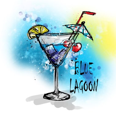 elle çizilmiş resmi kokteyl.