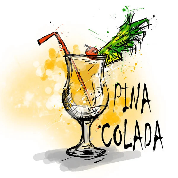 Hand drawn illustration of cocktail.