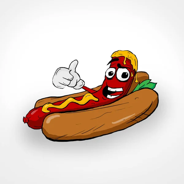 Cartoon hot dog