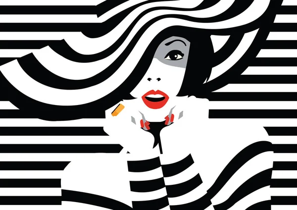 Fashion vrouw in stijl pop art. — Stockvector