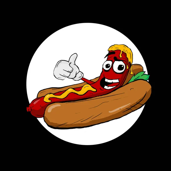 Cartoon hot dog