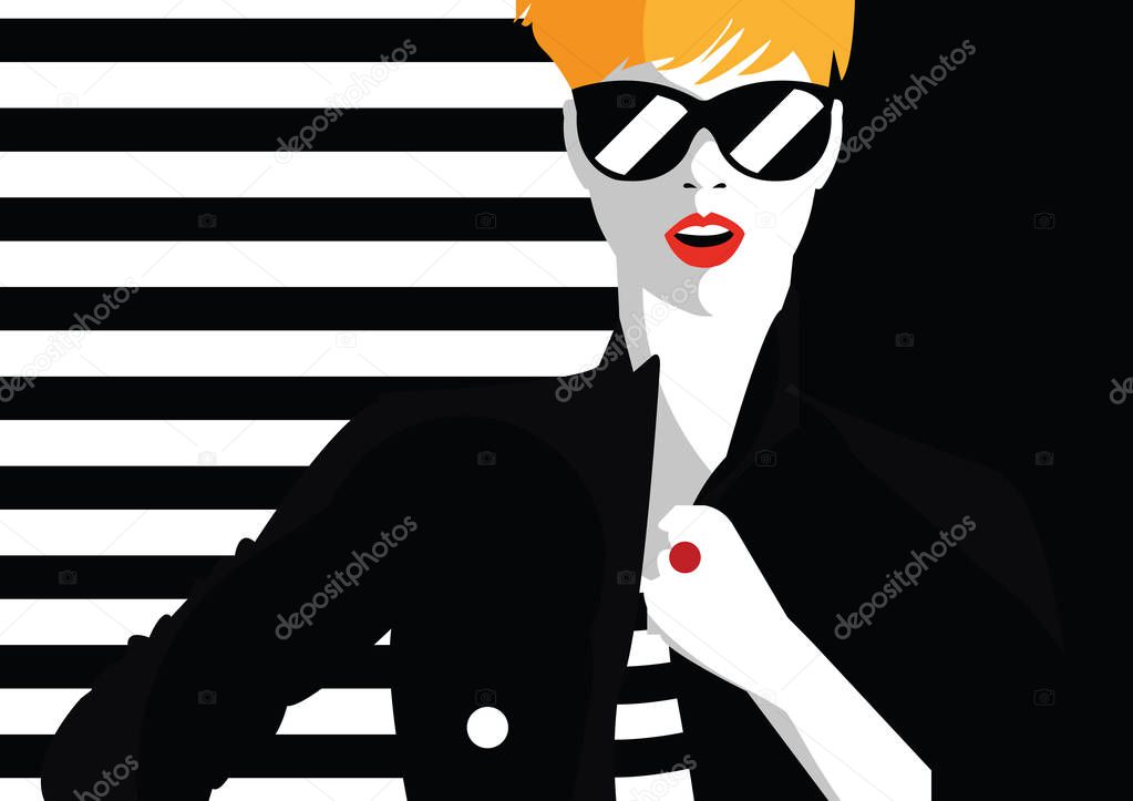 Fashion woman in style pop art.