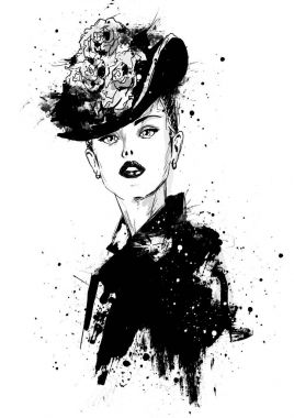 Kroki tarzı kız moda.