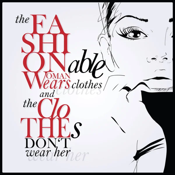 Fashion quote with fashion woman. — Stock Vector