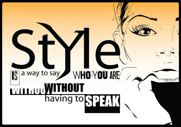 Fashion quote with fashion woman. — Stock Vector