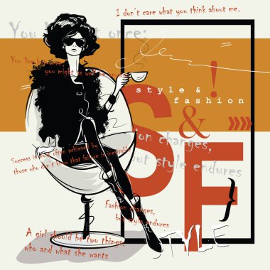 Kroki tarzı kadın moda moda teklifle.